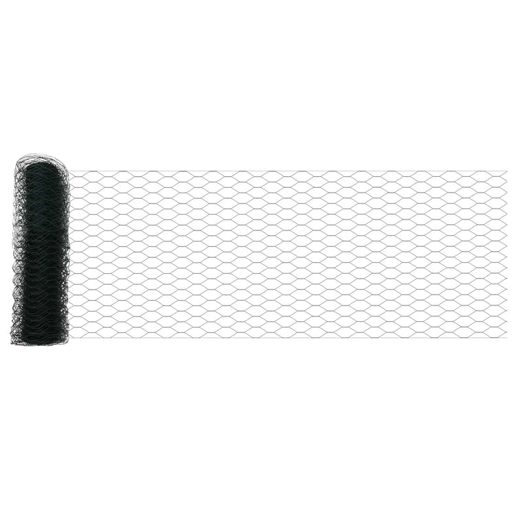 VidaXL Sechseckzaun grün 0,5 x 10 m PVC