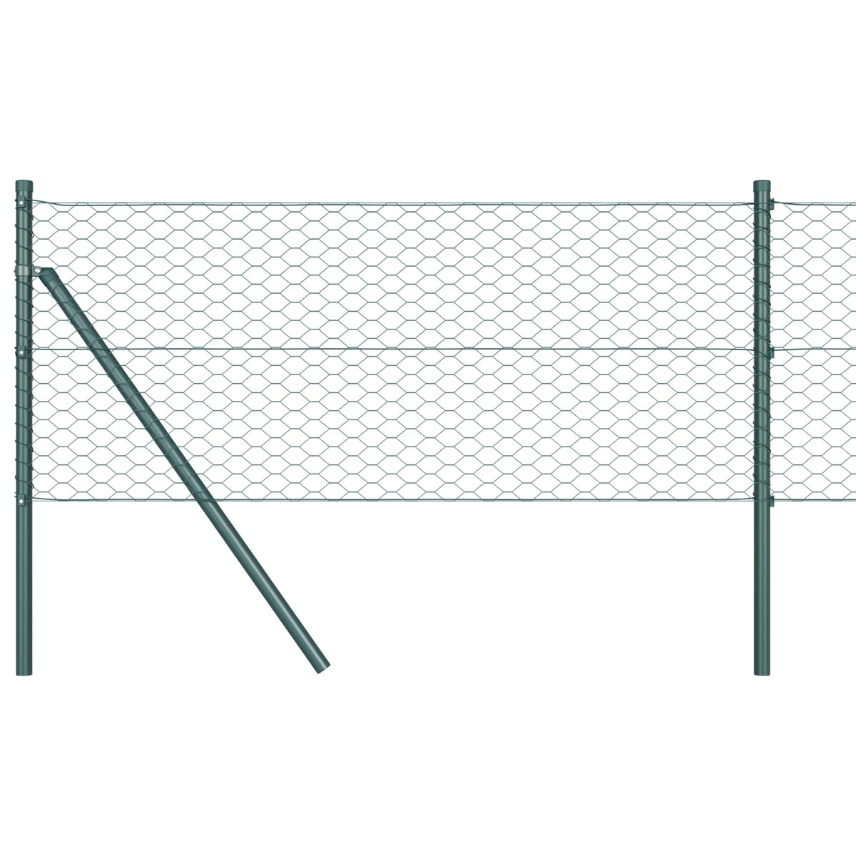 VidaXL Sechseckzaun grün 0,5 x 10 m PVC