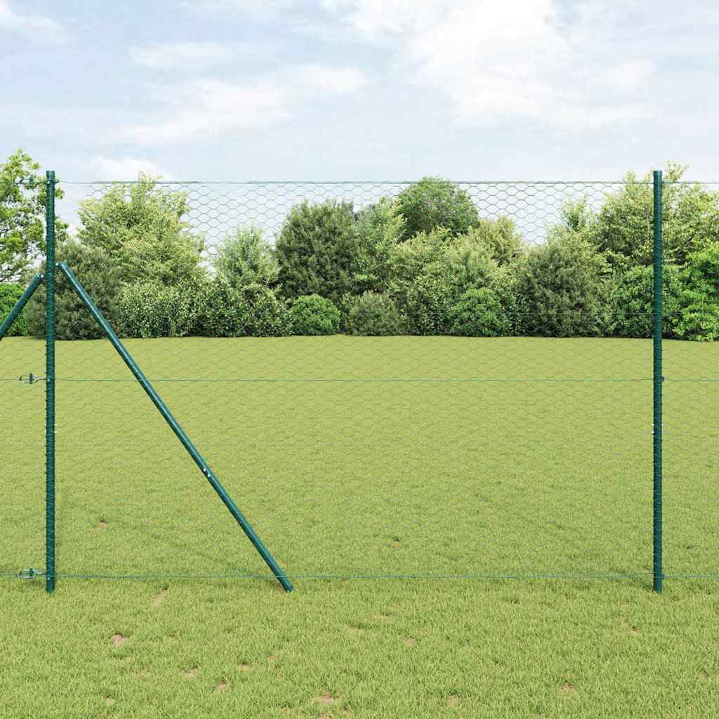 VidaXL Sechseckzaun grün 1,5 x 50 m PVC