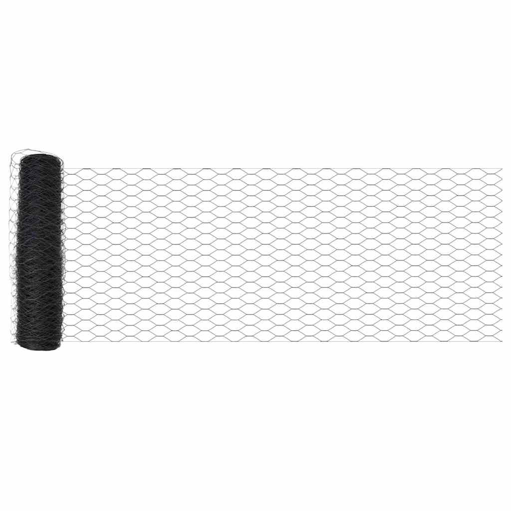 VidaXL Sechseckzaun grau 0,4 x 25 m PVC