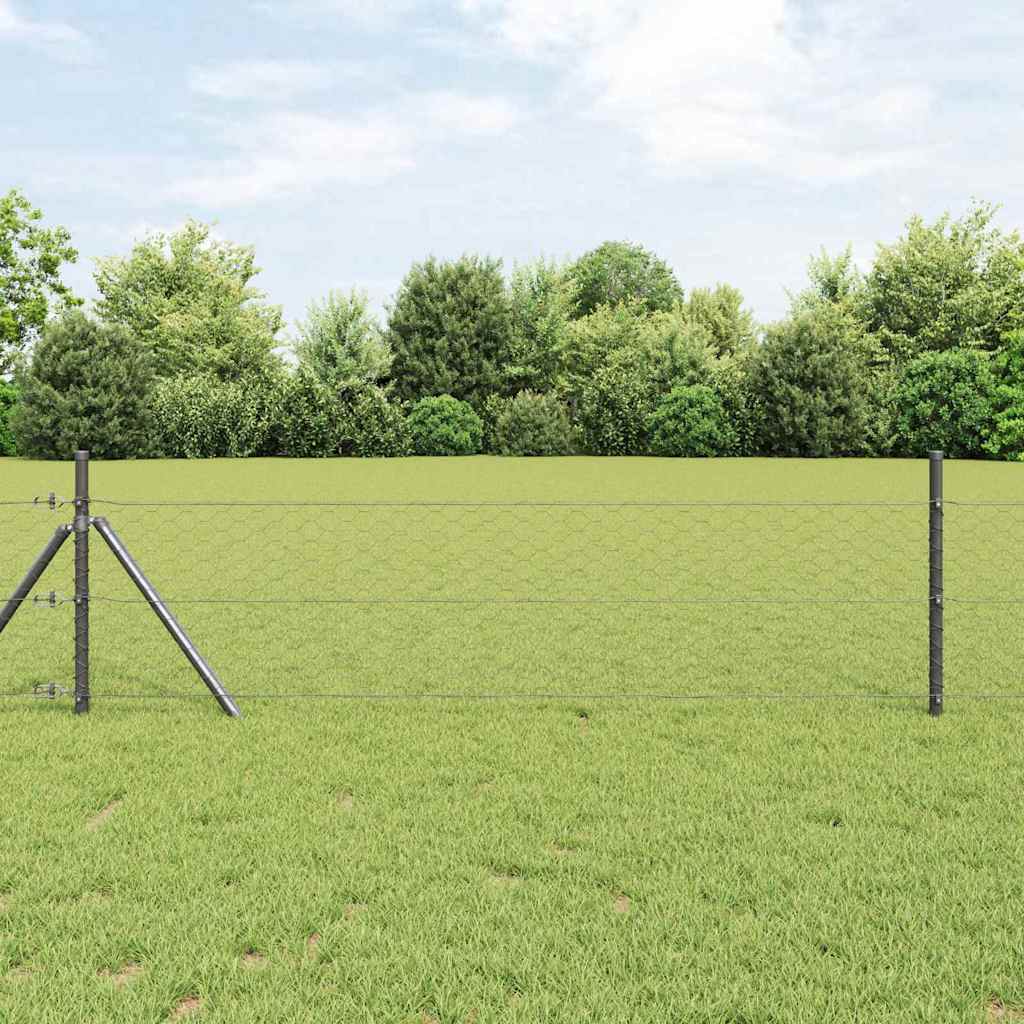 VidaXL Sechseckzaun grau 1,2 x 50 m PVC