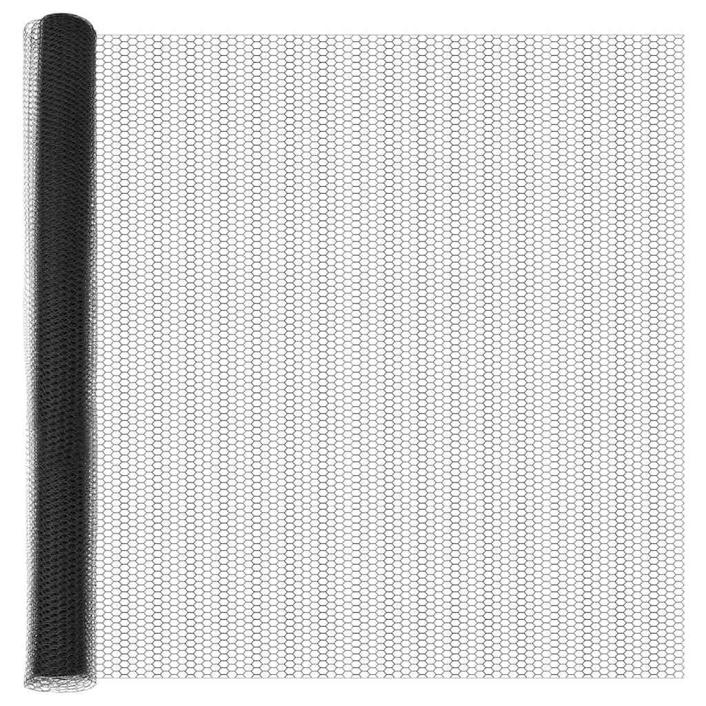 VidaXL Sechseckzaun grau 1,5 x 50 m PVC