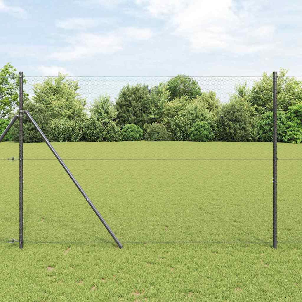 Vidaxx Sechseckzaun grau 1,6 x 100 m PVC