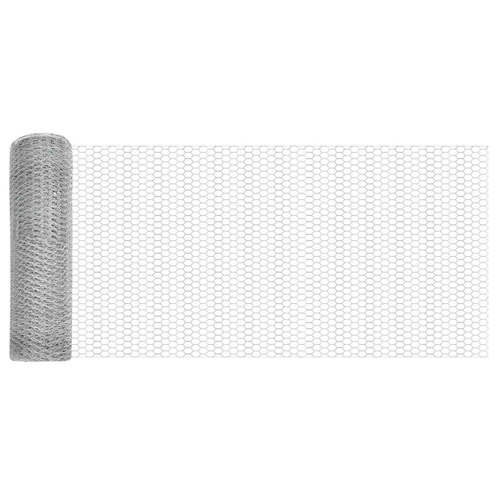 Vidaxl Sechseckzaun Silber 0,4 x 10 m aus verzinktem Stahl