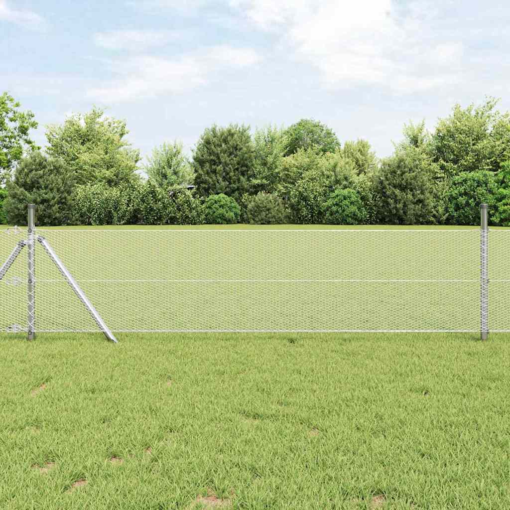 Vidaxx Sechseckzaun Silber 0,6 x 25 m aus verzinktem Stahl