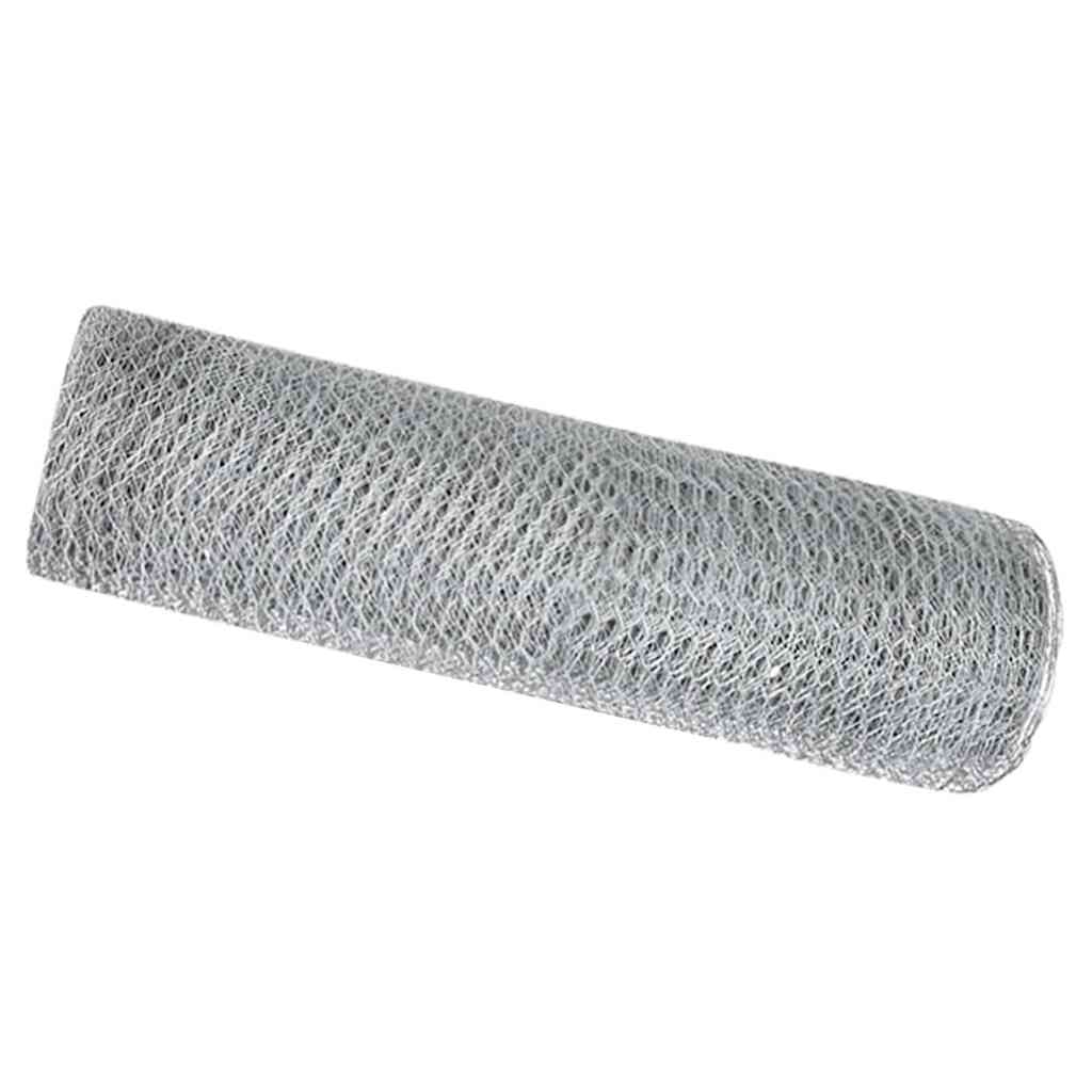 Vidaxx Sechseckzaun Silber 0,4 x 100 m aus verzinktem Stahl