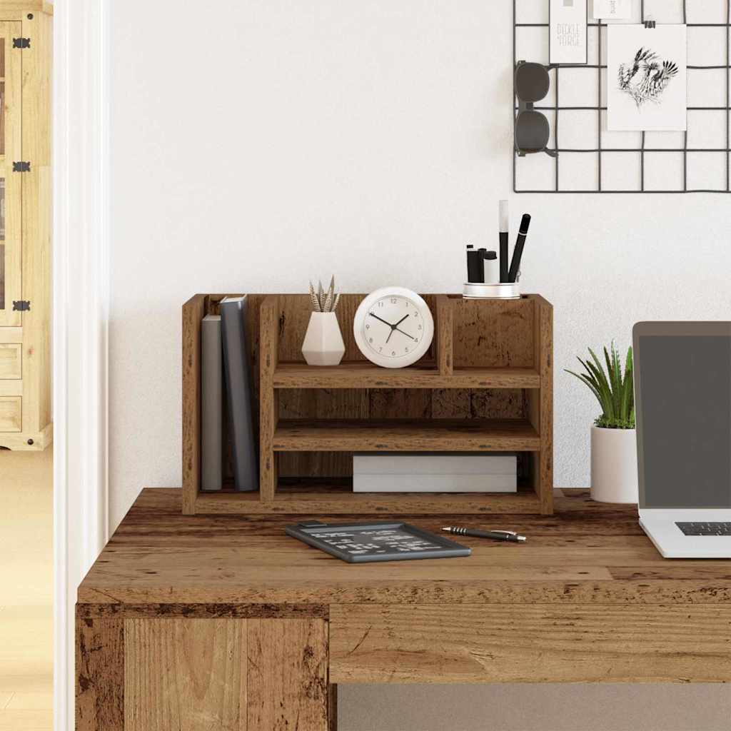 Vidaxx Schreibtisch-Organizer Altholz 44,5 x 24 x 25 cm verarbeitetes Holz