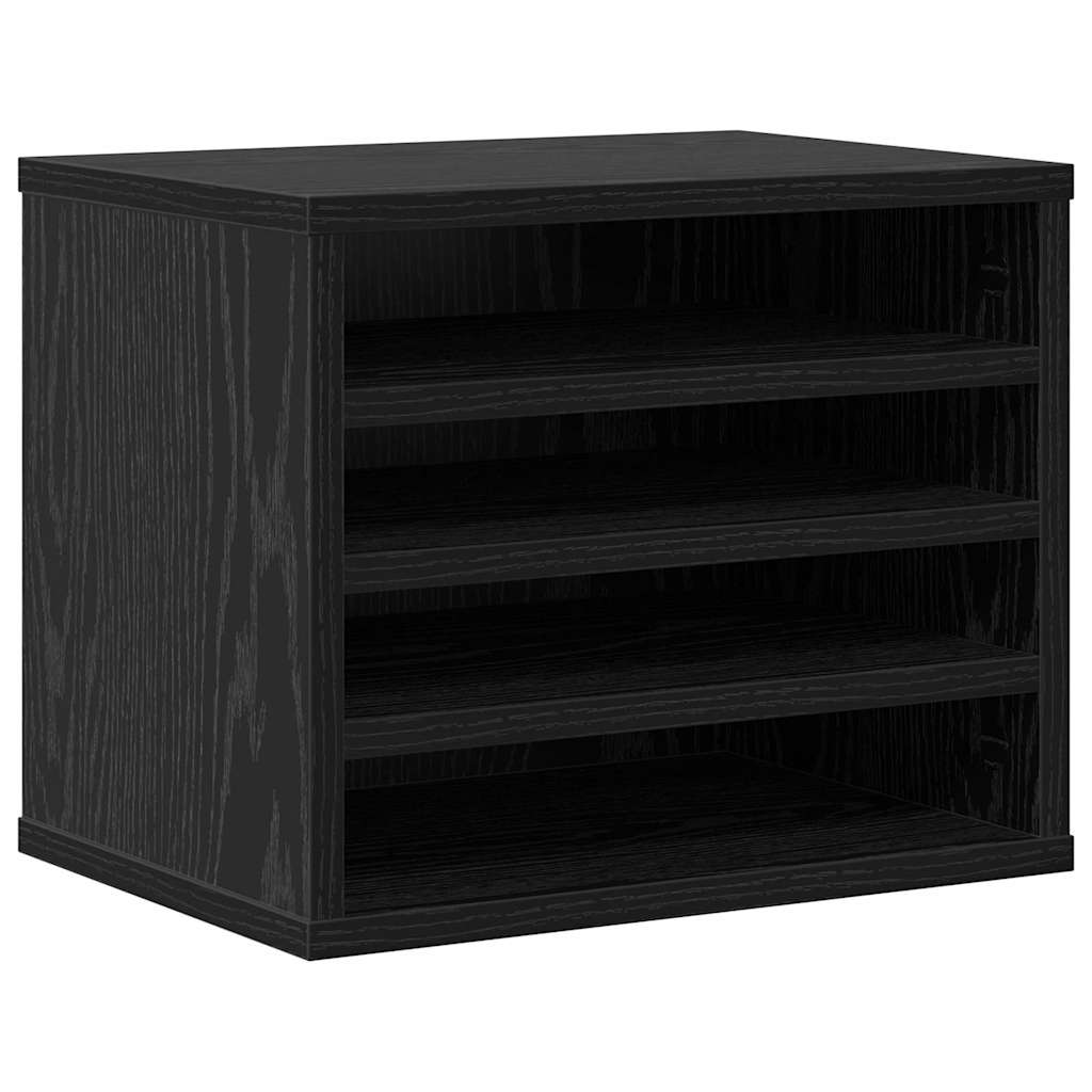 VidaXL Schreibtisch-Organizer aus schwarzer Eiche, 36 x 26 x 29,5 cm, fertiges Holz