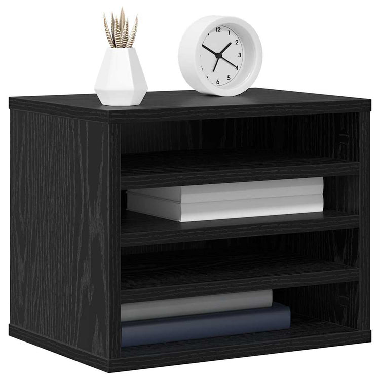 VidaXL Schreibtisch-Organizer aus schwarzer Eiche, 36 x 26 x 29,5 cm, fertiges Holz