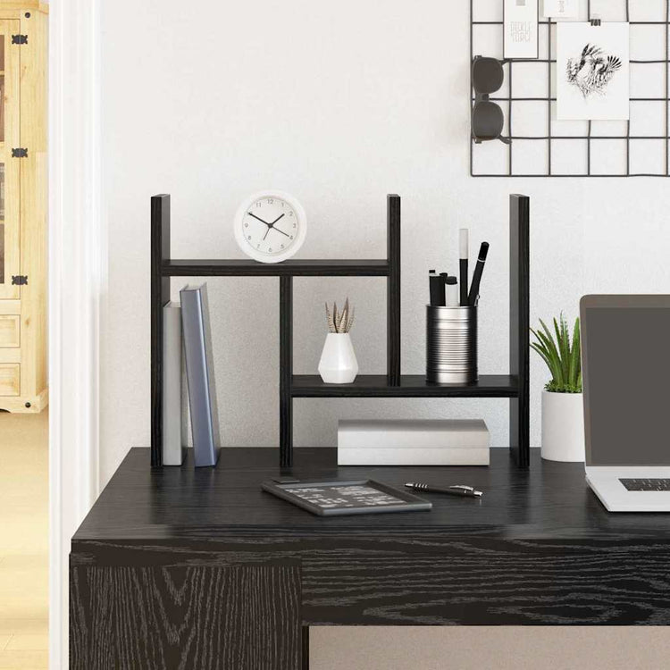 Vidaxxl Schreibtisch-Organizer aus schwarzer Eiche, 34,5 x 15,5 x 35,5 cm, Holzwerkstoff
