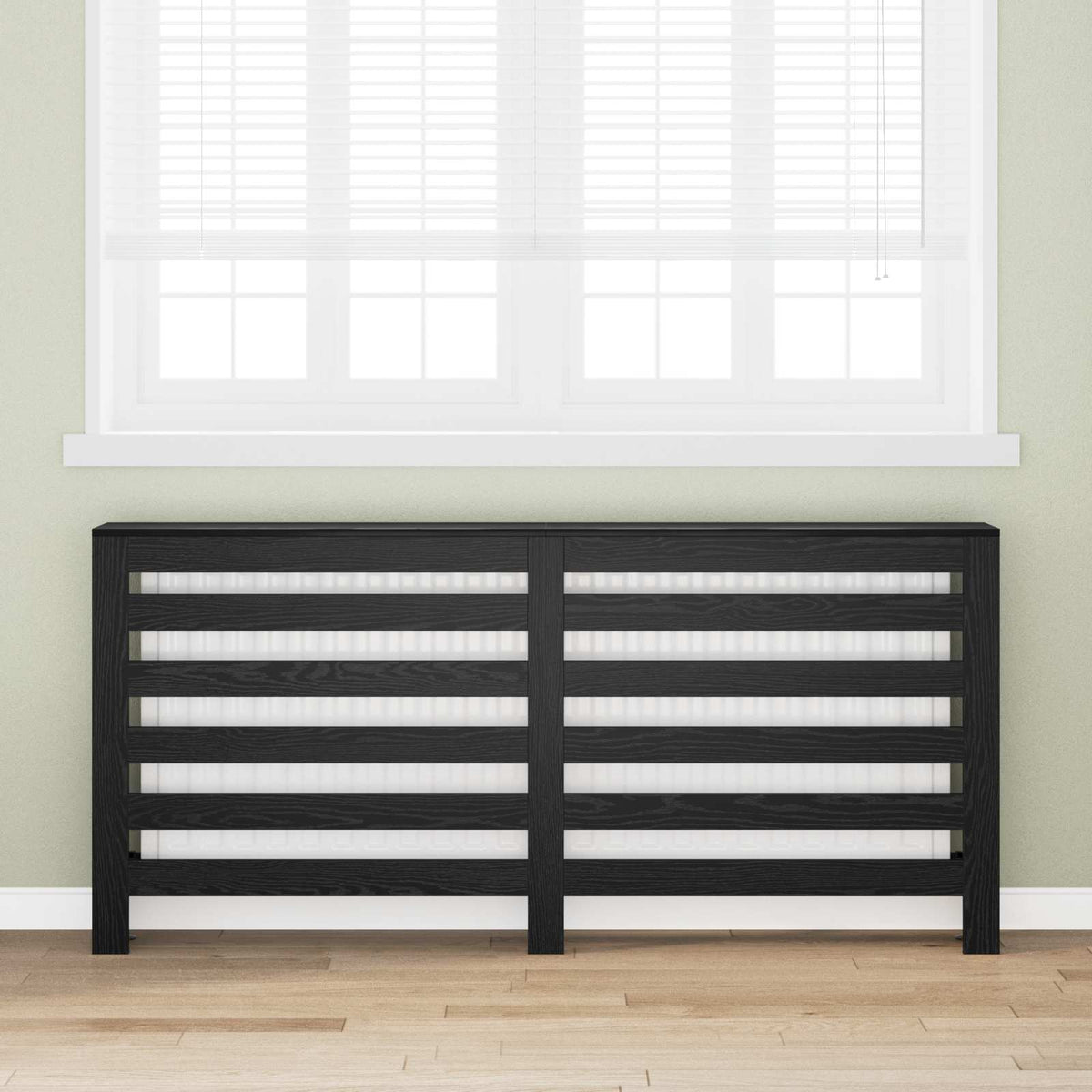 Vidaxxl Heizkörperabdeckung schwarze Eiche 175 x 20 x 82 cm Holzwerkstoff