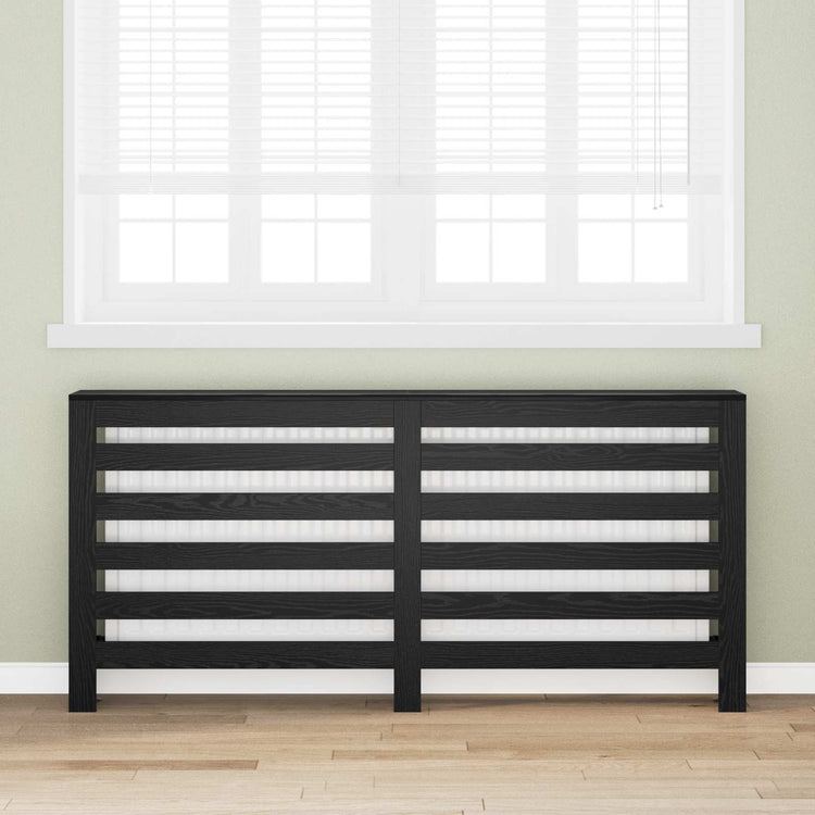 Vidaxxl Heizkörperabdeckung schwarze Eiche 175 x 20 x 82 cm Holzwerkstoff