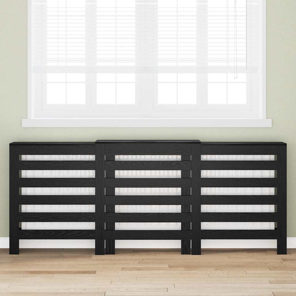 Vidaxxl Heizkörperabdeckung schwarze Eiche 205 x 21,5 x 83,5 cm Holzwerkstoff