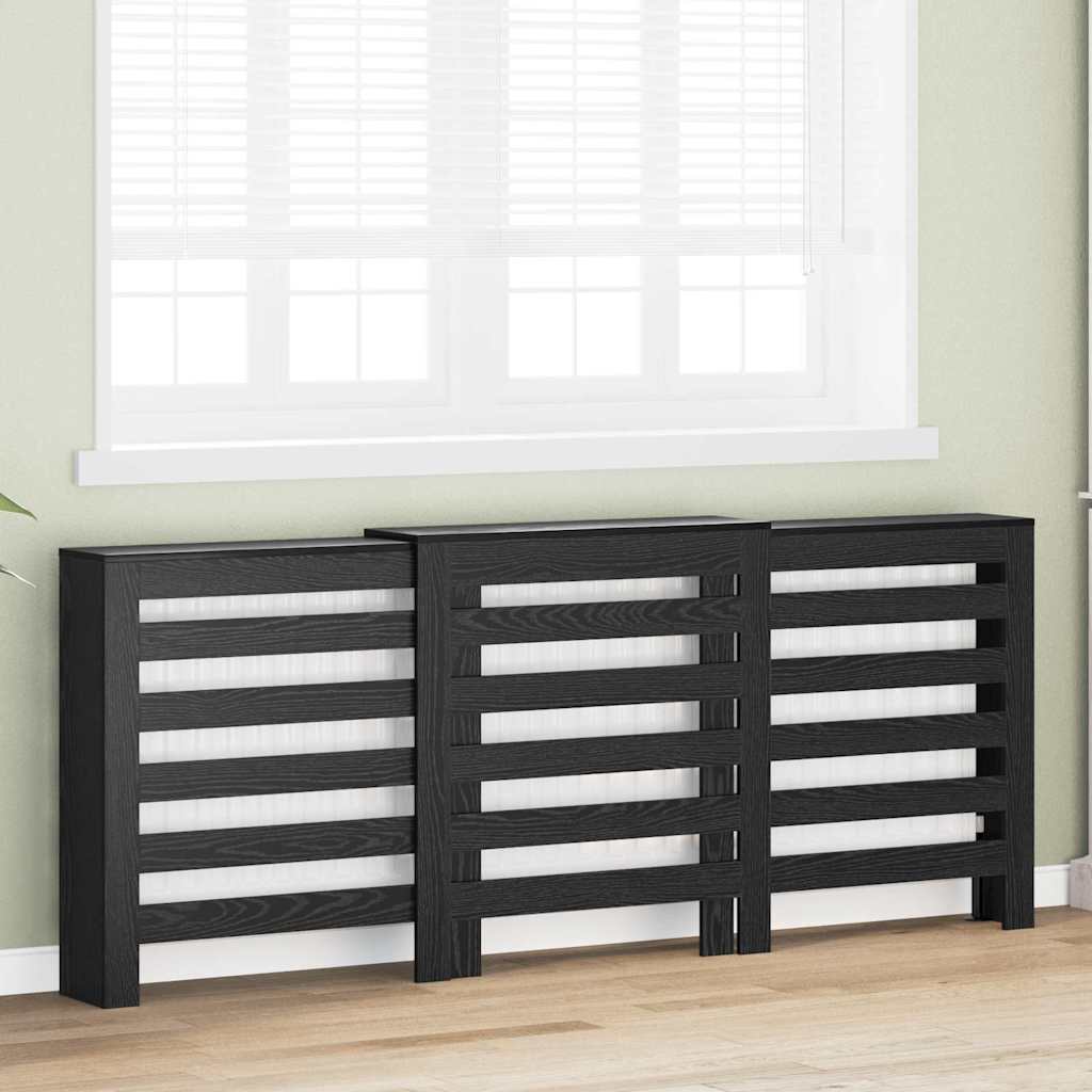 Vidaxxl Heizkörperabdeckung schwarze Eiche 205 x 21,5 x 83,5 cm Holzwerkstoff
