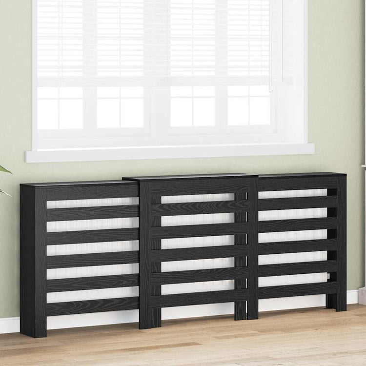 Vidaxxl Heizkörperabdeckung schwarze Eiche 205 x 21,5 x 83,5 cm Holzwerkstoff
