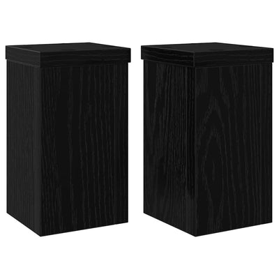 Vidaxxl Pflanzenständer 2 Stück schwarze Eiche 10 x 10 x 18 cm Holzwerkstoff