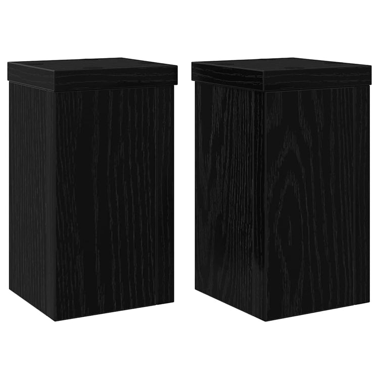 Vidaxxl Pflanzenständer 2 Stück schwarze Eiche 10 x 10 x 18 cm Holzwerkstoff