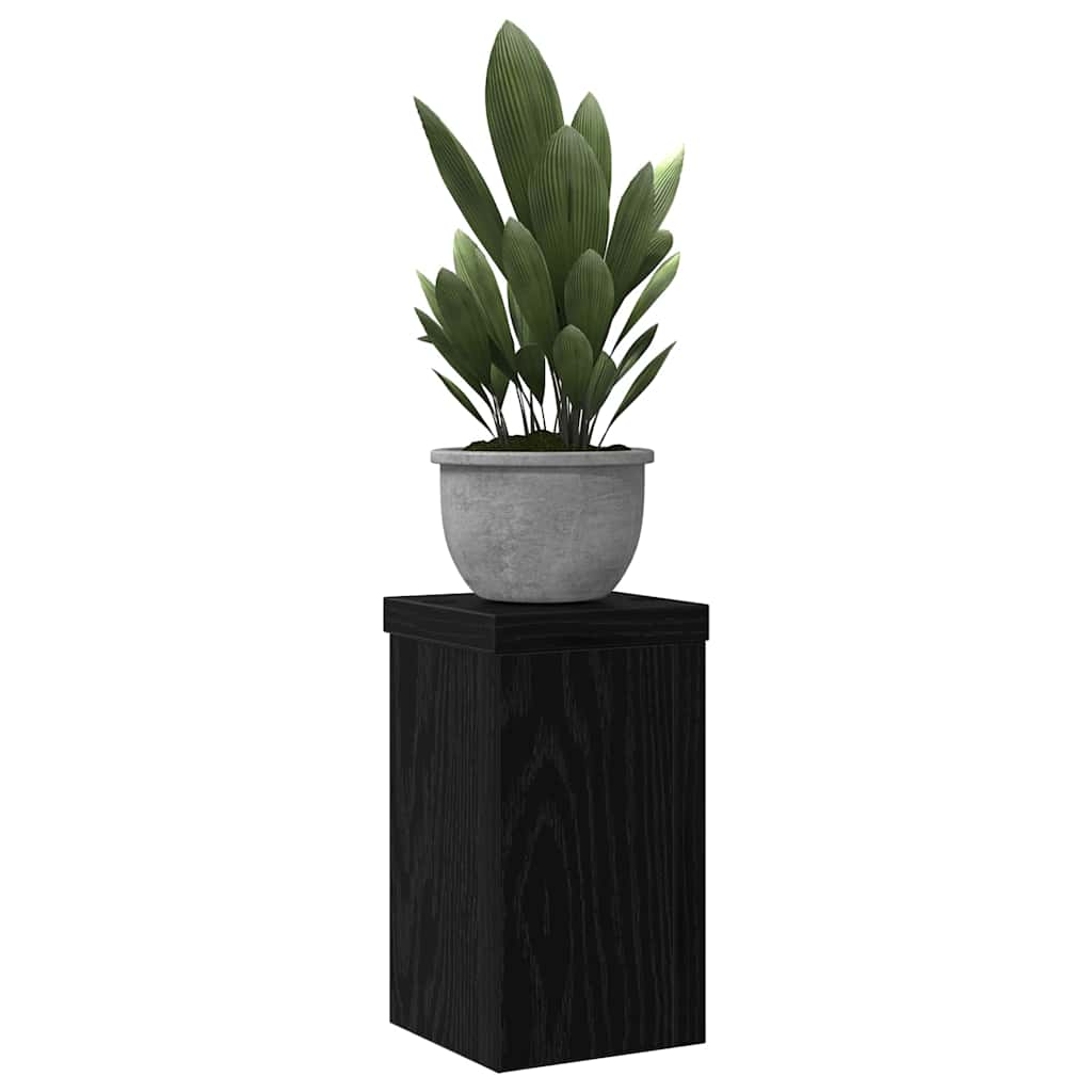 Vidaxxl Pflanzenständer 2 Stück schwarze Eiche 10 x 10 x 18 cm Holzwerkstoff