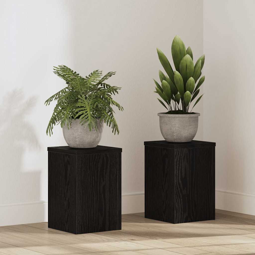 VidaXL Pflanzenständer 2 Stück schwarze Eiche 20 x 20 x 30 cm Holzwerkstoff