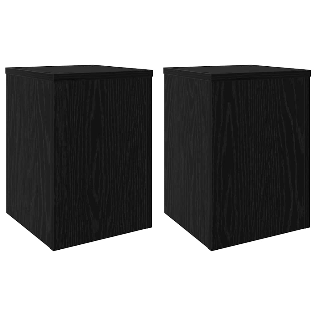Vidaxxl Pflanzenständer 2 Stück schwarze Eiche 25 x 25 x 35 cm Holzwerkstoff