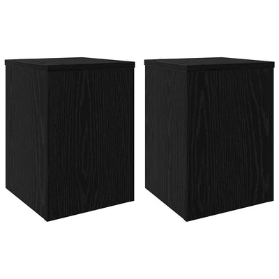 Vidaxxl Pflanzenständer 2 Stück schwarze Eiche 25 x 25 x 35 cm Holzwerkstoff