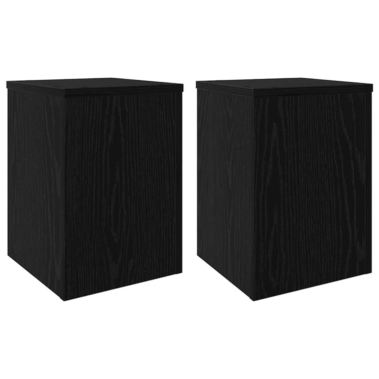Vidaxxl Pflanzenständer 2 Stück schwarze Eiche 25 x 25 x 35 cm Holzwerkstoff