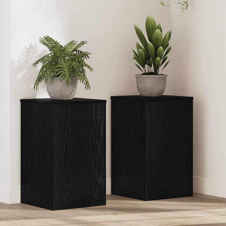 Vidaxxl Pflanzenständer 2 Stück schwarze Eiche 30 x 30 x 50 cm Holzwerkstoff