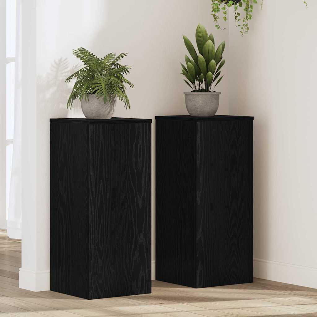 Vidaxx Pflanzenständer 2 Stück schwarze Eiche 30 x 30 x 70 cm Holzwerkstoff