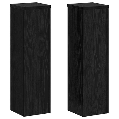 Vidaxxl Pflanzenständer 2 Stück schwarze Eiche 17 x 17 x 60 cm verarbeitetes Holz