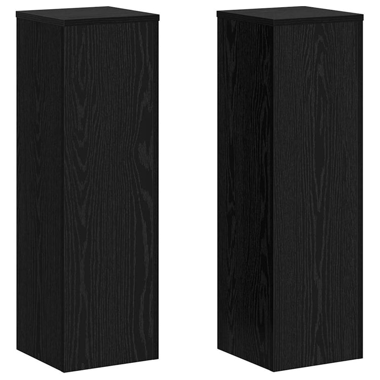 Vidaxxl Pflanzenständer 2 Stück schwarze Eiche 25 x 25 x 80 cm Holzwerkstoff
