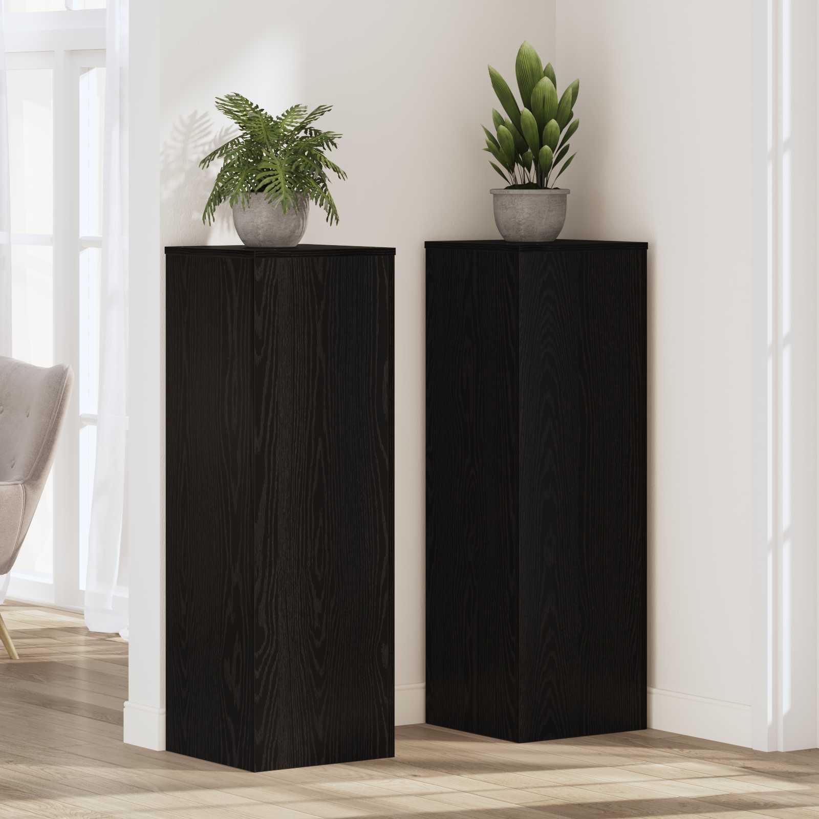 Vidaxx Pflanzenständer Eiche schwarz 33 x 33 x 100 cm verarbeitetes Holz