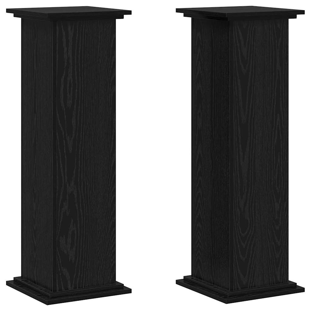 Vidaxxl Pflanzenständer Eiche schwarz 33 x 33 x 100 cm verarbeitetes Holz