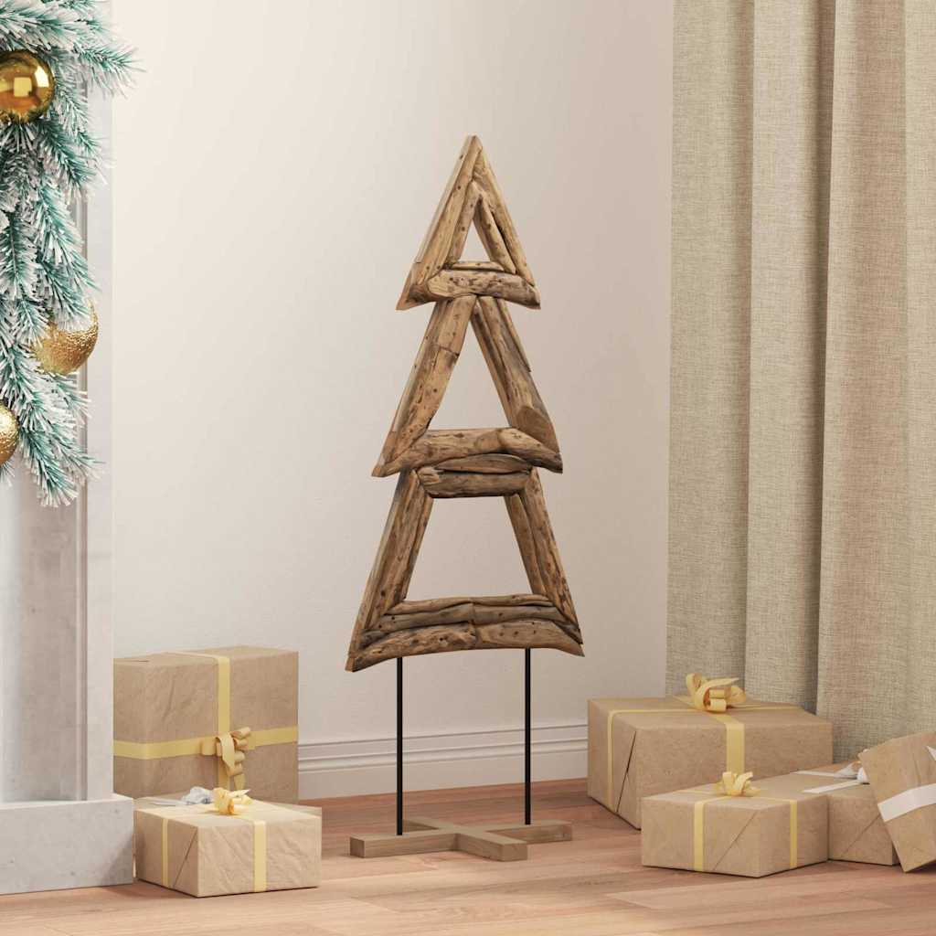 Vidaxx Weihnachtsbaum mit standardmäßigem braunem 90 cm massivem Teakholz