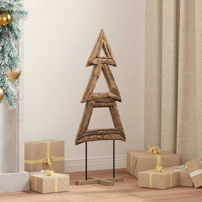 Vidaxx Weihnachtsbaum mit standardmäßigem braunem 90 cm massivem Teakholz