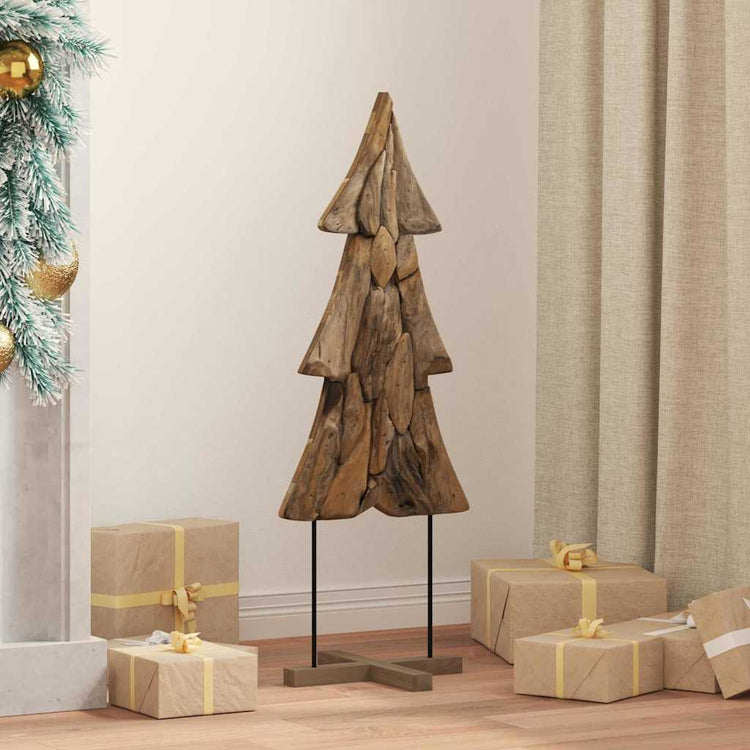 Vidaxx Weihnachtsbaum mit standardmäßigem braunem 90 cm massivem Teakholz