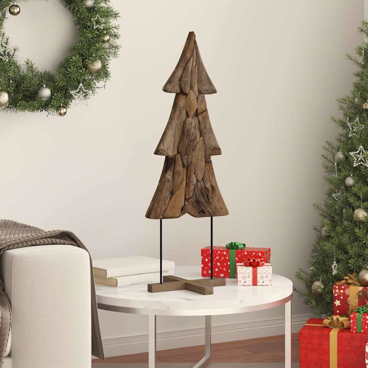 Vidaxx Weihnachtsbaum mit standardmäßigem braunem 90 cm massivem Teakholz