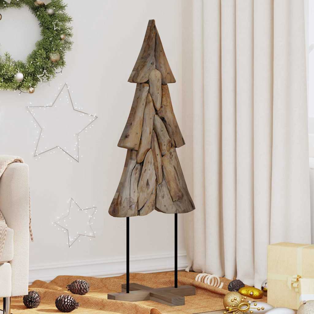 Vidaxx Weihnachtsbaum mit standardmäßigem braunem 121 cm massivem Teakholz