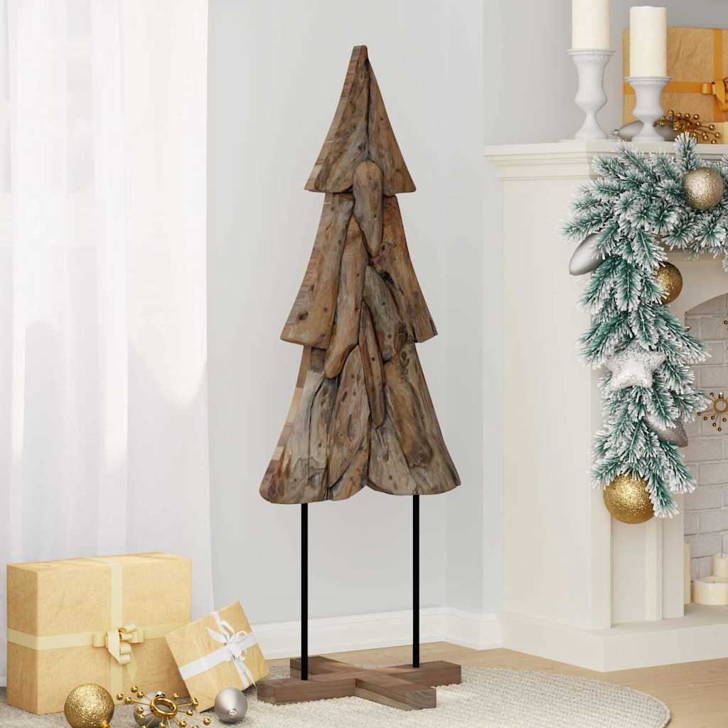 Vidaxx Weihnachtsbaum mit standardmäßigem braunem 121 cm massivem Teakholz