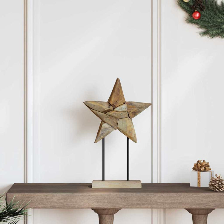 Vidaxx Weihnachtsstern braun 31 x 15 x 46 cm massives Teakholz
