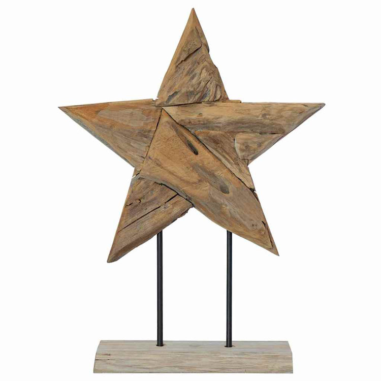 Vidaxx Weihnachtsstern braun 43,5 x 13,5 x 59 cm massives Teakholz