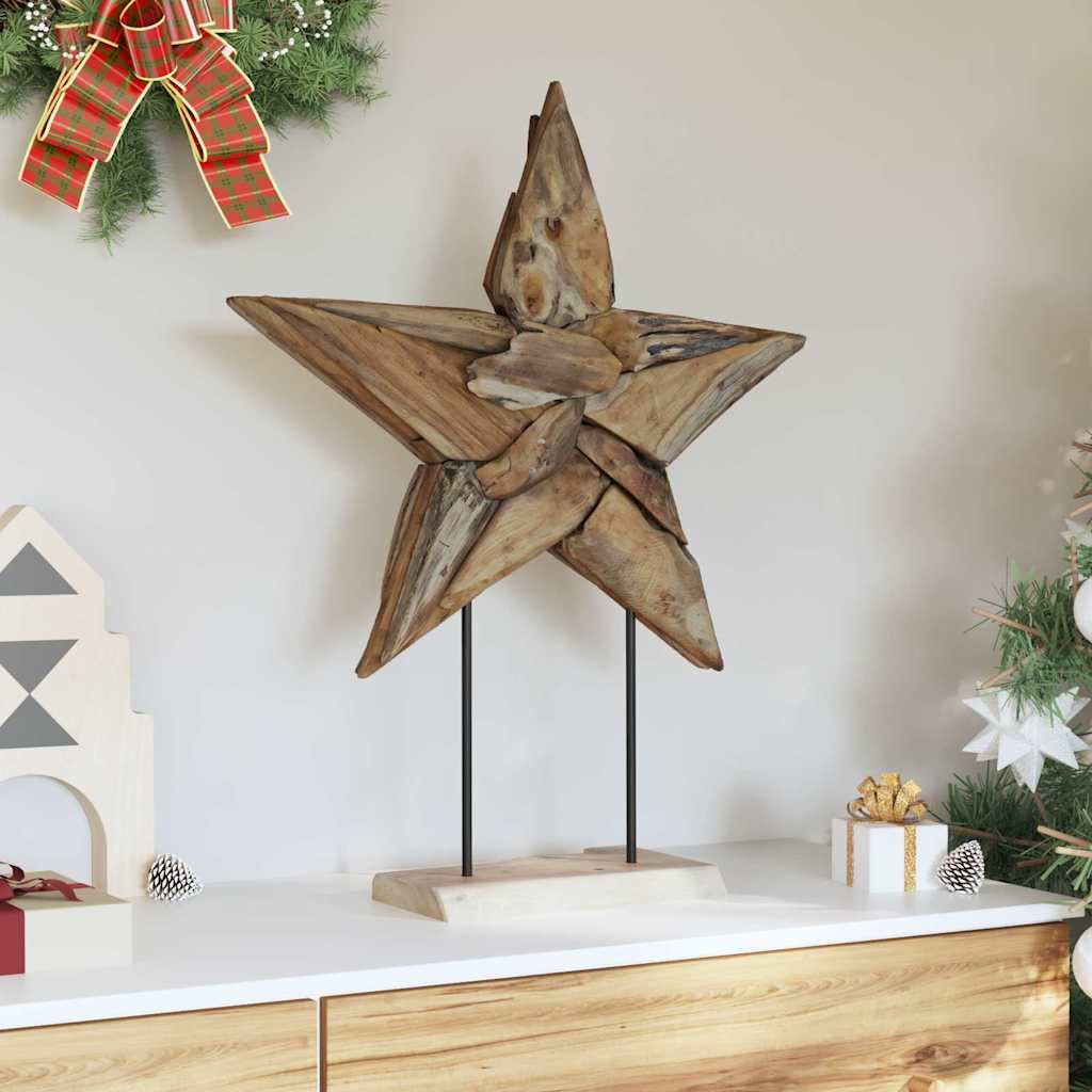 Vidaxx Weihnachtsstern braun 59,5 x 18 x 74 cm massives Teakholz