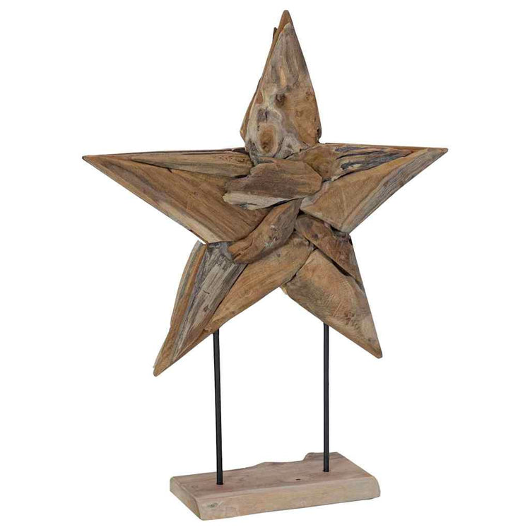Vidaxx Weihnachtsstern braun 59,5 x 18 x 74 cm massives Teakholz