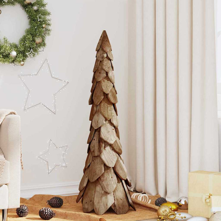 Vidaxx Weihnachtsbaum mit standardmäßigem braunem 111 cm massivem Teakholz
