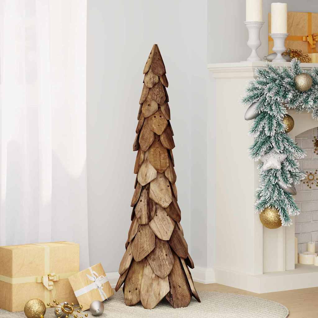 Vidaxx Weihnachtsbaum mit standardmäßigem braunem 111 cm massivem Teakholz
