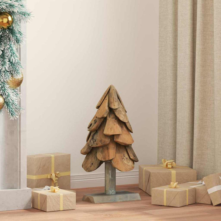 Vidaxx-Weihnachtsbaum mit standardmäßigem braunem 61 cm massivem Teakholz