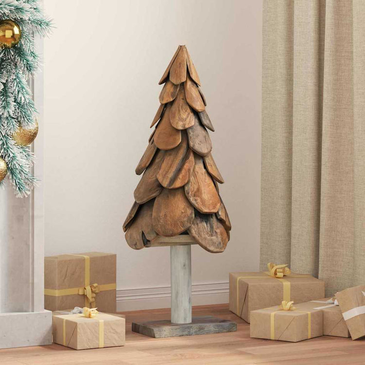 Vidaxx Weihnachtsbaum mit standardmäßigem braunem 91 cm massivem Teakholz