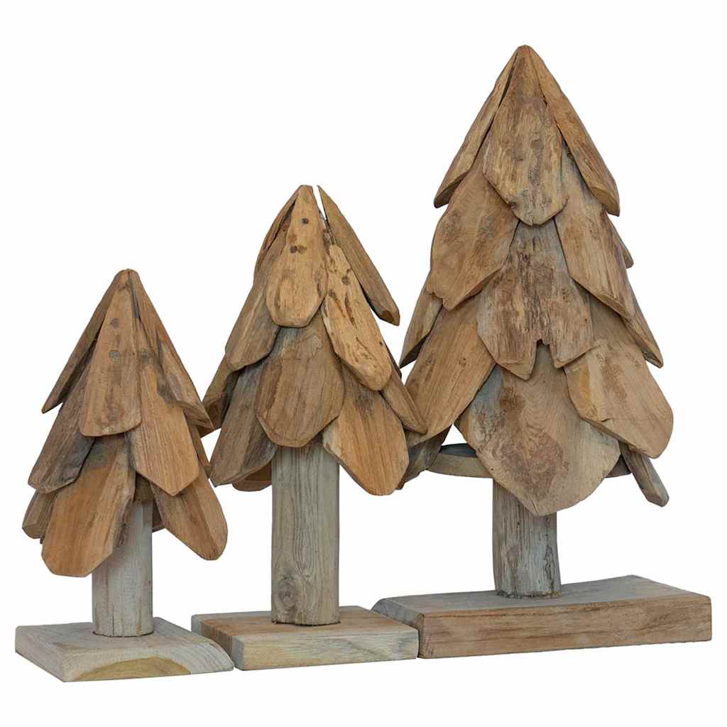 Vidaxx-Weihnachtsbaum mit standardmäßigem 3-teiligem braunem massivem Teakholz