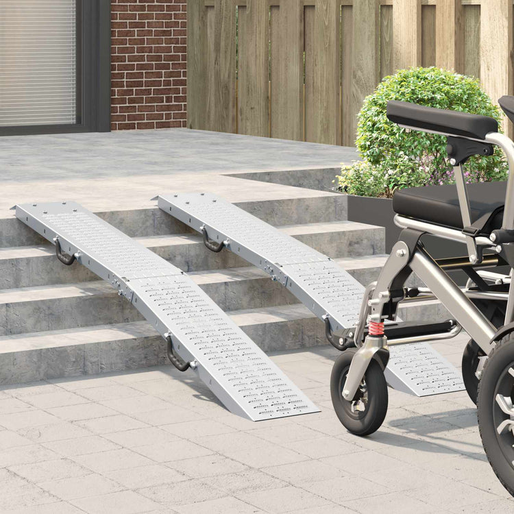 Vidaxl Laderampe 200 kg 2 Stück Silber 166 x 23 x 4,5 cm