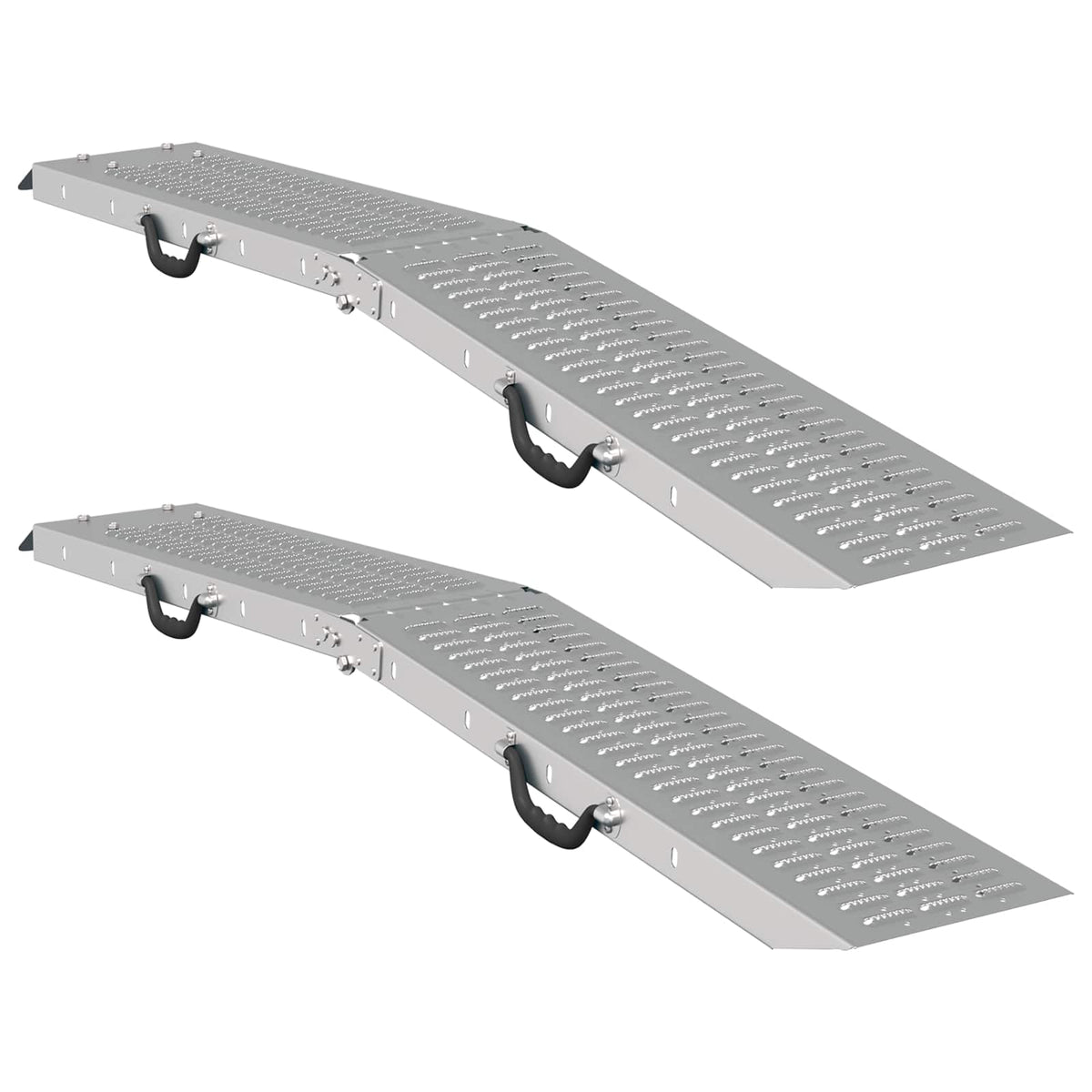 Vidaxl Laderampe 200 kg 2 Stück Silber 166 x 23 x 4,5 cm
