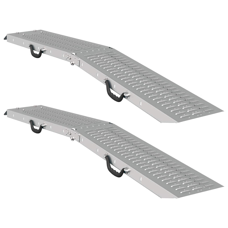 Vidaxl Laderampe 200 kg 2 Stück Silber 166 x 23 x 4,5 cm
